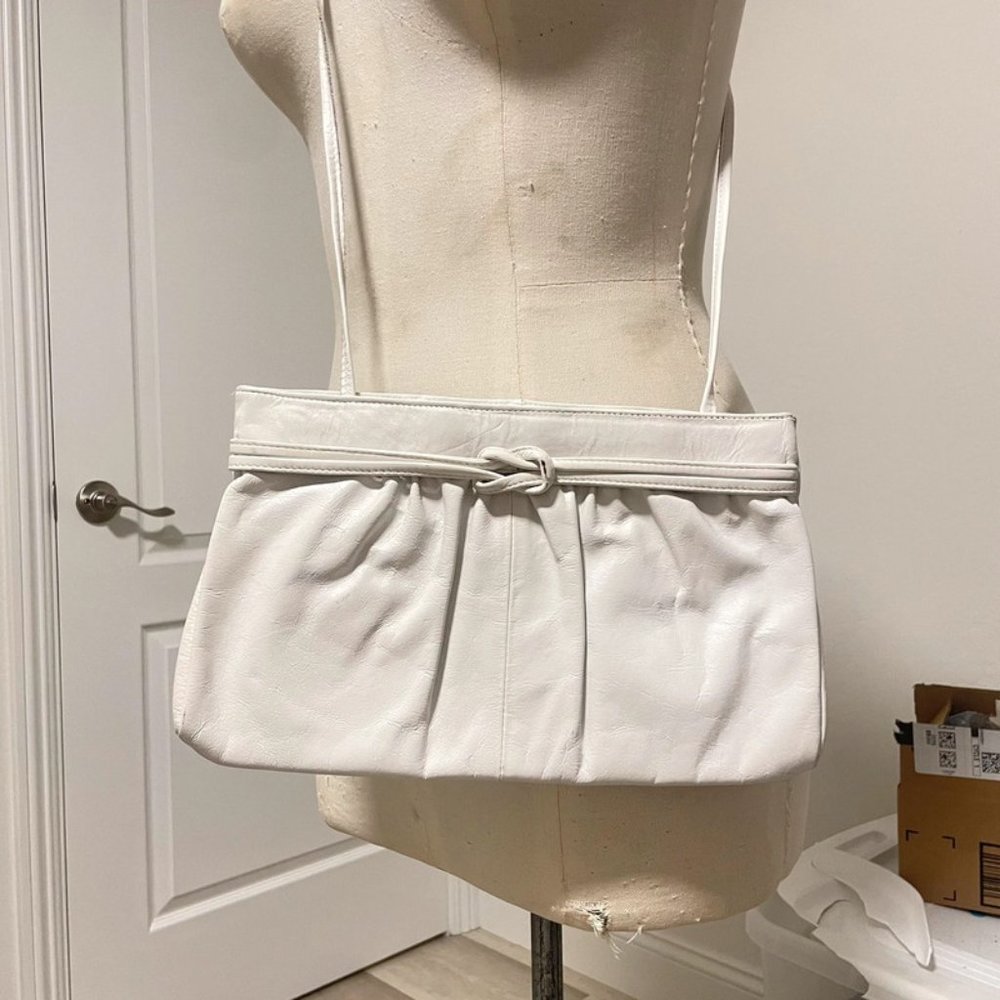 White Leather Clutch